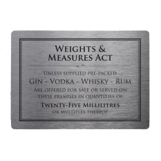 Modern Bar Notices - Eights And Measures Act 25ml