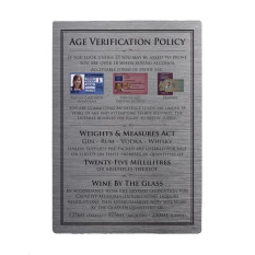 Modern Bar Notices - Age Verification Policy
