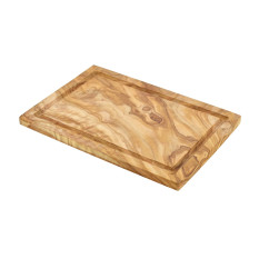 Olive Wood Serving Board W/ Groove 30 x 20cm+/-