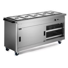 Lincat P6B5 Panther 670 Series Free-standing Hot Cupboard 5GN Bain Marie Top 1855mm