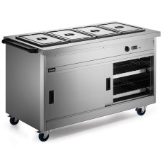 Lincat P8B4PT Panther 800 Series Free-standing Hot Cupboard 4GN Bain Marie Top 1530mm