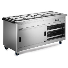 Lincat P8B5 Panther 800 Series Free-standing Hot Cupboard 5GN Bain Marie Top 1855mm