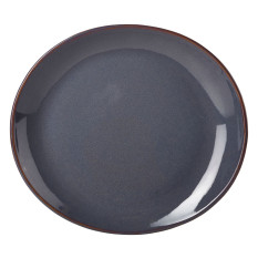 Terra Stoneware Blue Oval Plate 29.5 x 26cm x6