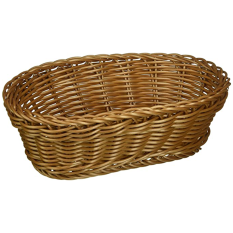 Hand Woven Natural Oval Rattan Basket 11" x 7"