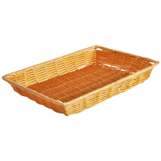 Hand Woven Natural Square Rectangle Basket 14" x 10"