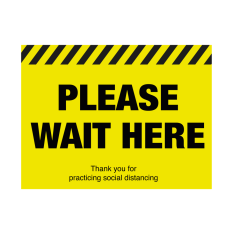 Please Wait Here Social Distancing Floor Graphic
