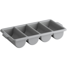 Grey 4 Compartment Cutlery Tray With Handles