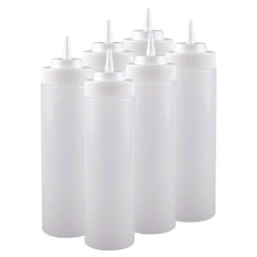 Clear Wide Mouth Squeeze Sauce Bottle 24oz 710ml (Pack of 6)