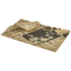 Greaseproof Paper Sheets - Newspaper Print x1000