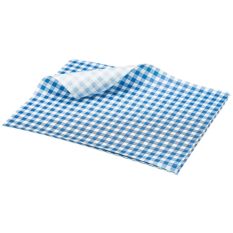 Greaseproof Paper Sheets - Blue Gingham Print x1000