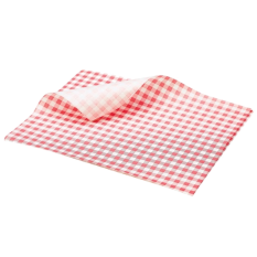 Greaseproof Paper Sheets - Red Gingham Print x1000