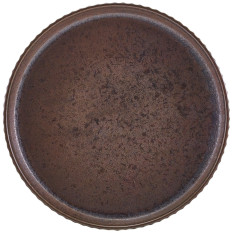 Terra Porcelain Black Fluted Presentation Plate 18cm/7" (Pack of 6)