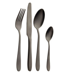 Utopia Turin Black 48 Piece Cutlery Set
