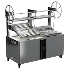 Kopa Parilla Argentine Lift Charcoal BBQ Grill 1800mm Freestanding Black