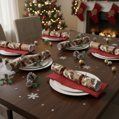 10" Christmas Puddings Mixed Box Christmas Crackers with Quiz (Pack of 100)