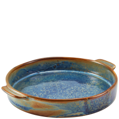 Terra Porcelain Aqua Blue Round Eared Dish 20.3cm/8" (Pack of 6)