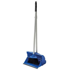 Dustpan & Brush Set Long Handled Blue