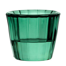 Ribbed Glass Nightlight Tealight Holder Green (Pack of 12)
