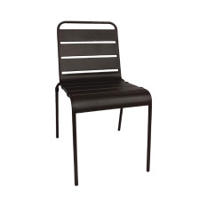 Bolero Slatted Steel Side Chairs Black (Pack of 4)