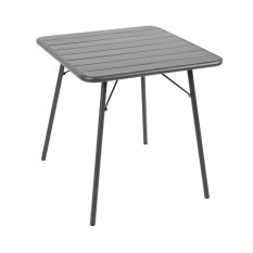 Bolero Square Slatted Steel Table Grey 700mm