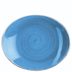 Churchill Stonecast Cornflower Blue Oval Coupe Plate 16 x 19.2cm/6.25 x 7.5" (Pack of 12)