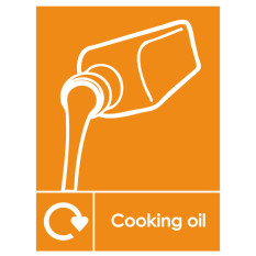 Cooking Oil Recycling Label Vinyl 150 x 200mm