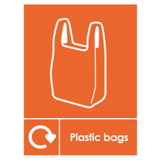 Plastic Bags Recycling Label Vinyl 150 x 200mm