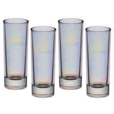 BarCraft Lustre Glassware Tall Shot Glasses 60ml/ 2.1oz (Pack of 4)