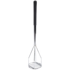 Stainless Steel Round Chrome Plated Potato Masher With Soft Grip 24" 60cm