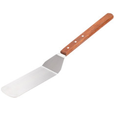 Solid Turner With Round Blade And Extra-Long Wood Handle 10" 25cm