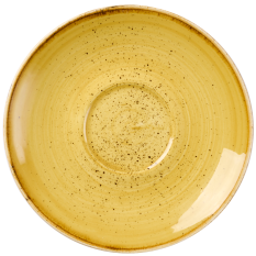 Churchill Stonecast Mustard Seed Yellow Cappuccino Saucer 15.6cm/6.25" (Pack of 12)