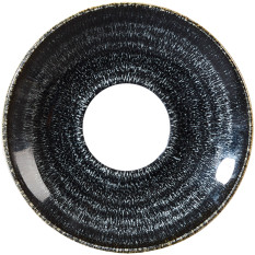 Churchill Studio Prints Homespun Charcoal Black Saucer 15.6cm/6.13" (Pack of 12)