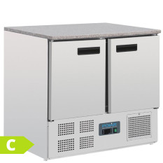 Polar G-Series Double Door Counter Fridge with Granite Work Top 240Ltr