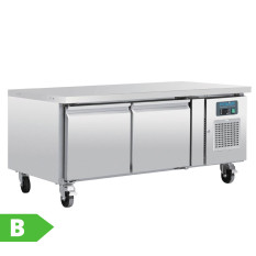 Polar U-Series Low Height Chef Base Fridge Double Door 127 Litre