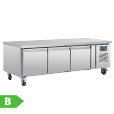 Polar U-Series Low Height Chef Base Fridge Triple Door 194 Litre