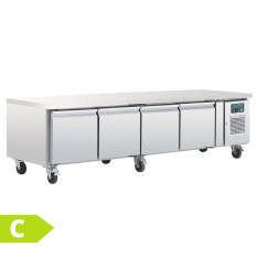 Polar U-Series Low Height Chef Base Fridge Four Door 262 Litre