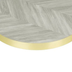Bolero Pre-Drilled Round Table Top Chevron Design 600mm