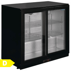 Polar Back Bar Bottle Cooler Double Door Sliding 208 Litre