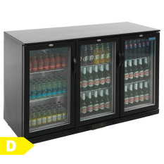 Polar Back Bar Cooler with Hinged Doors in Black 330 Litre