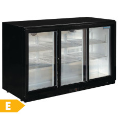 Polar Triple Sliding Door Back Bar Chiller With LED Lighting 330 Litre