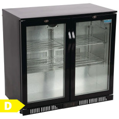 Polar Back Bar Bottle Cooler Double Door Hinged 198 Litre