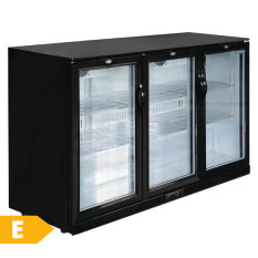 Polar G-Series Back Bar Cooler Hinged 3 Door Black 320 Litre