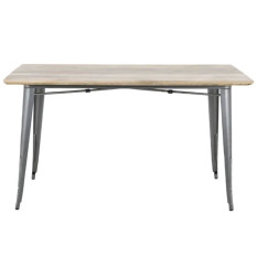 Bolero Bistro Dining Table Mango Wood Top Gunmetal 1450mm