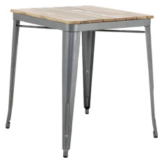 Bolero Bistro Dining Table Slat Mango Gunmetal Frame 650mm