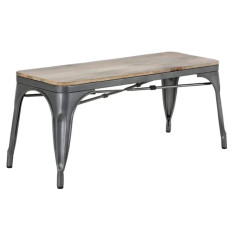 Bolero Bistro Indoor Bench Mango Wood & Gunmetal 1000mm (Pack of 2)