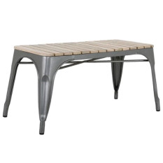 Bolero Bistro Indoor Bench Slat Mango & Gunmetal 850mm (Pack of 2)