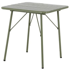 Bolero Amalfi Square Slatted Steel Fold Table Olive Green 700mm