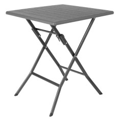 Bolero Square Folding HDPE Table Wood Effect 620mm