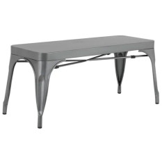 Bolero Bistro Metal Benches Gunmetal 1000mm (Pack of 2)