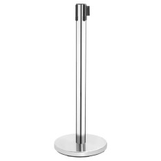 Bolero Polished Stainless Steel Black Strap Barriers 3m (Pack of 2)